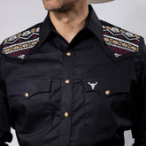 Camisa Cactus Bord Negro 126